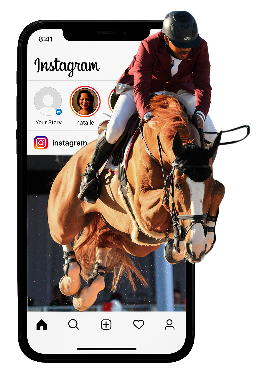 Jockey y teléfono móvil